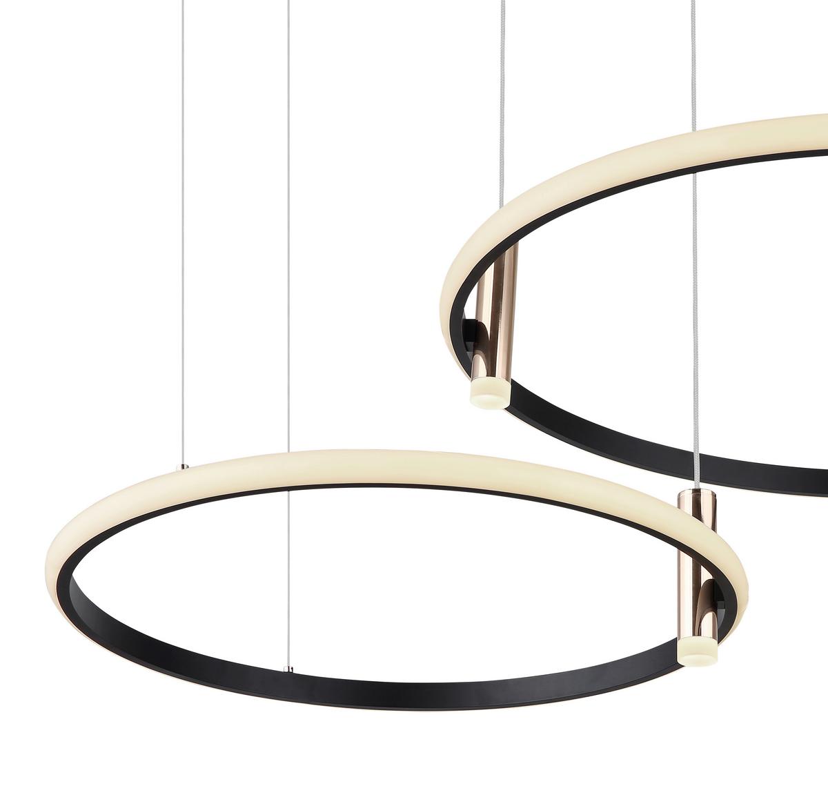 LED-Hängeleuchte Solar H: 150 cm 1-Flammig dimmbar - Goldfarben/Opal, Design, Kunststoff/Metall (102,5/70/150cm) - Globo