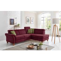 Ecksofa Arngast bordeaux, 245x194 cm - Eichefarben/Bordeaux, KONVENTIONELL, Textil (245/194cm) - Sit & More