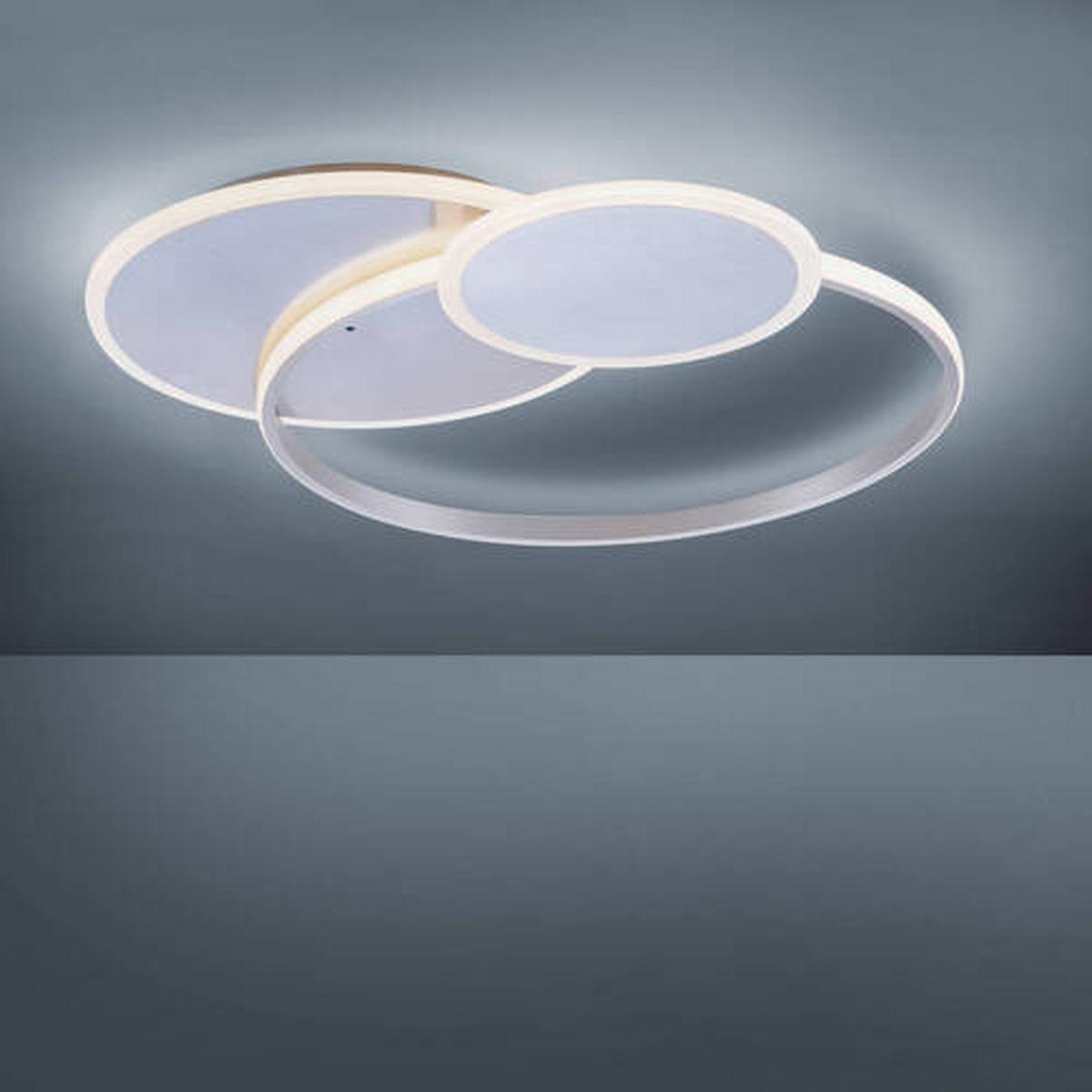 LED-Deckenleuchte Emilio L: 65 cm mit Farbtemperaturwechsler - Silberfarben, Design, Kunststoff/Metall (65/55,5/7cm) - Paul Neuhaus