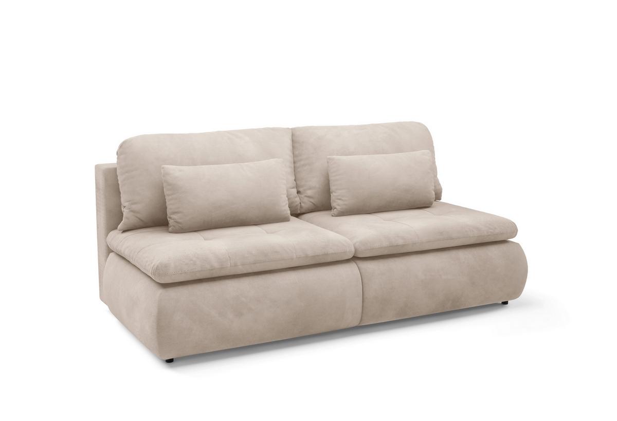 Schlafsofa Mystic Beige B: 220cm - Beige/Schwarz, Design, Textil (220/94/114cm) - Livetastic