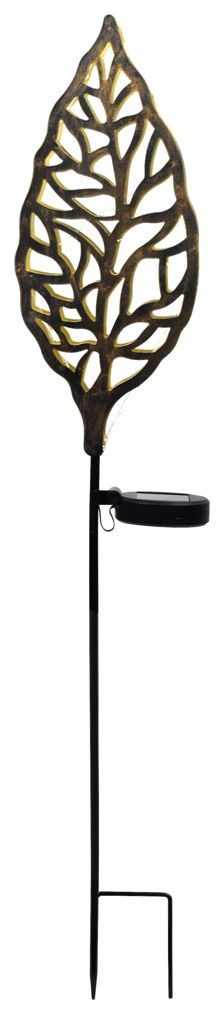 Solární svítidlo Liv, V: ca 77cm, černá - barvy zlata, Romantický / Rustikální, kov/plast (14/6/77cm) - Modern Living