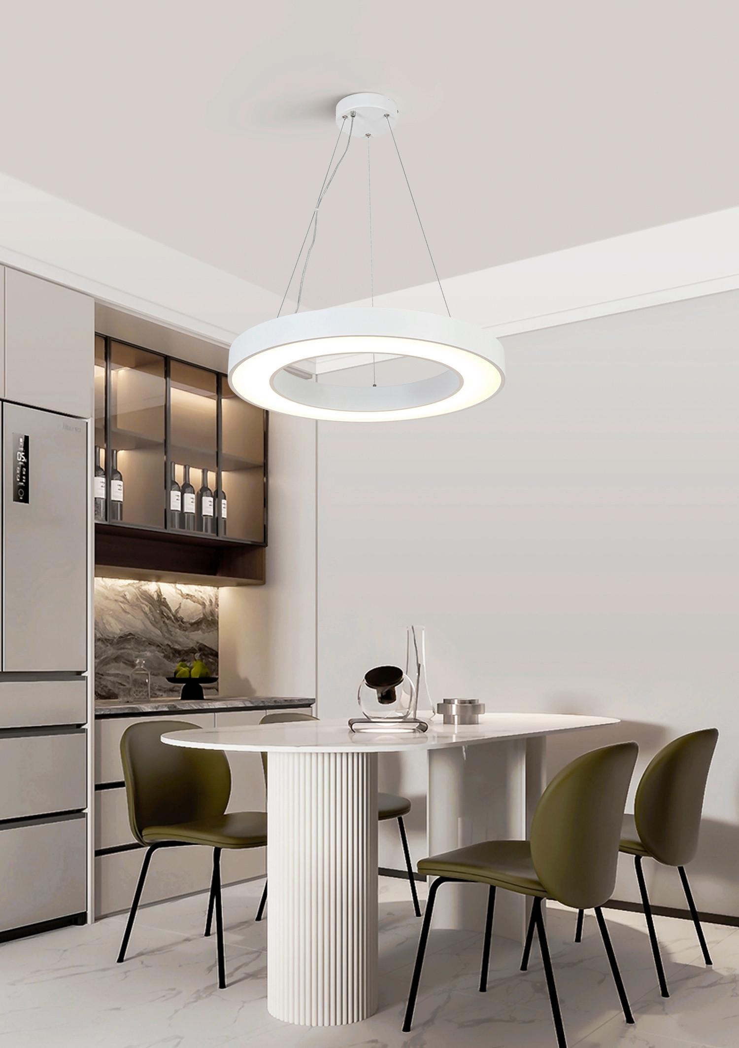 ZÁVESNÉ LED SVIETIDLO SANDL - biela/chrómová, Modern, kov/plast (60/120cm) - Mömax