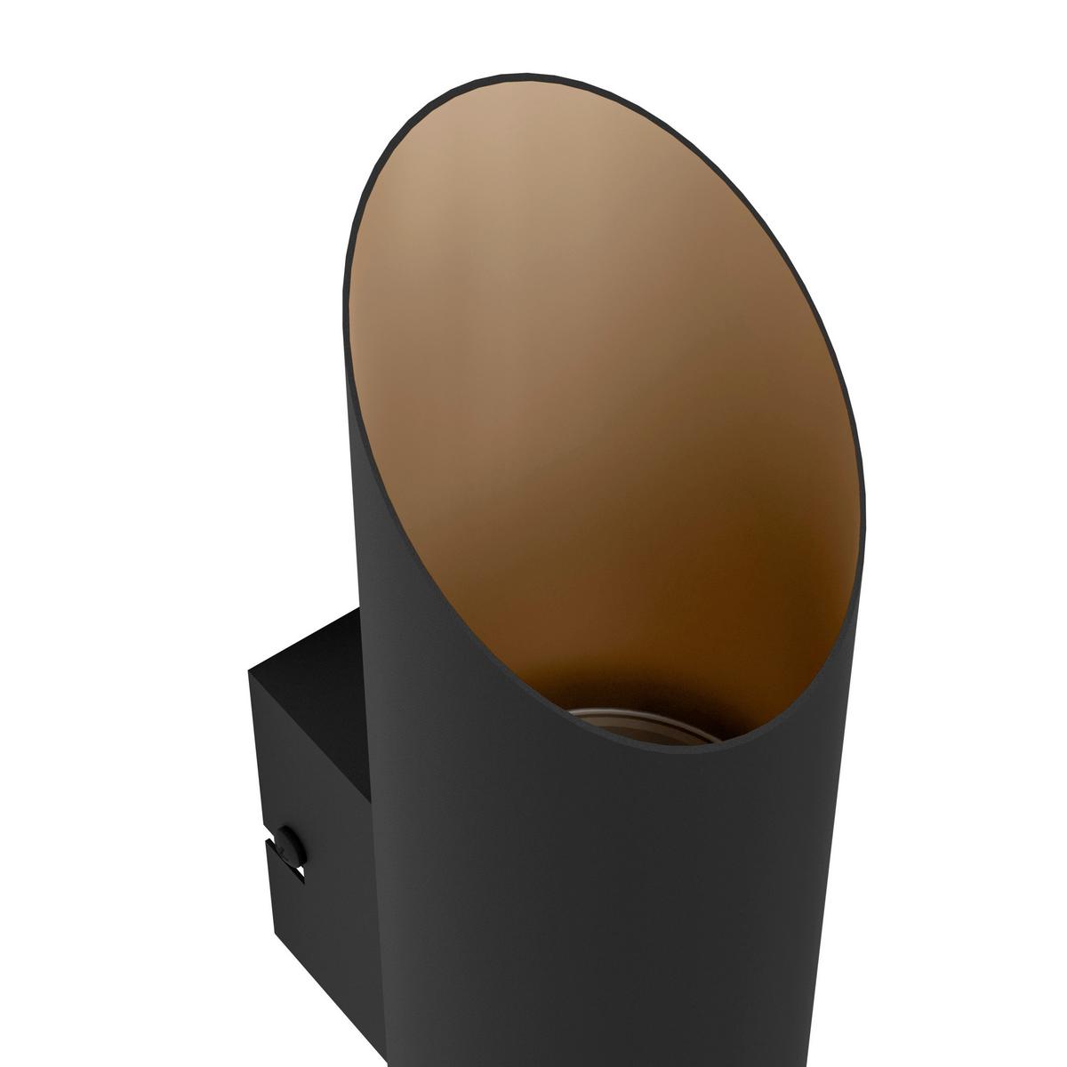 Außenwandleuchte Agolada 3,7w Stahl, Wandmontage - Schwarz/Kupferfarben, Design, Metall (7,5/36cm) - Eglo