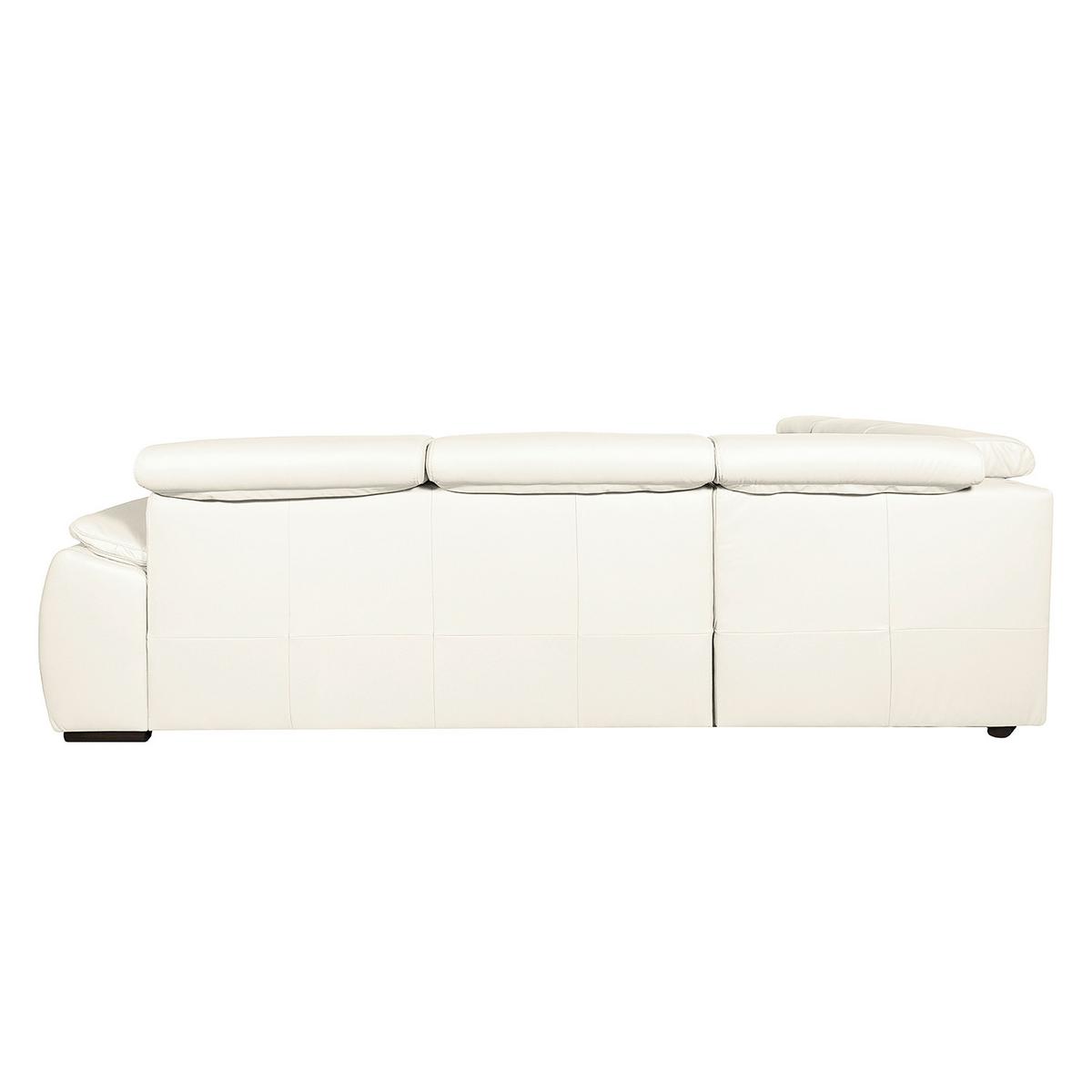 Ecksofa City Weiß B: 265x265 cm - Wengefarben/Weiß, Design, Leder (265/265cm) - Livetastic