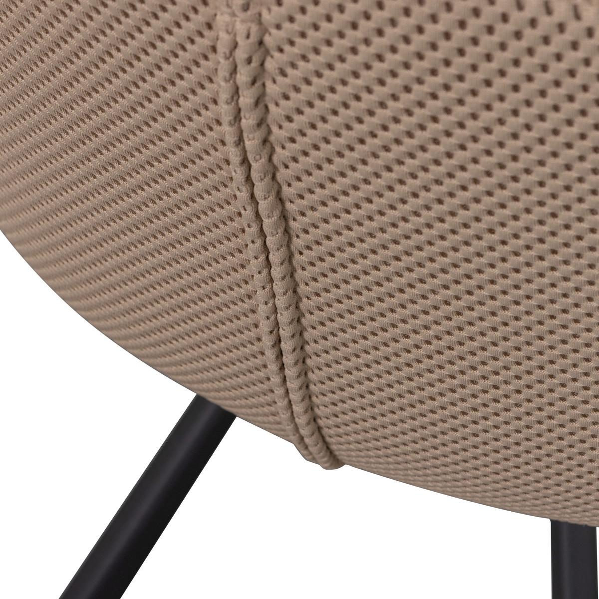 Armlehnstuhl Juno Naturfarben B: 58 cm - Schwarz/Naturfarben, Design, Textil/Metall (58/79/58cm) - Livetastic