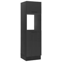 Skříňka na spotřebiče TURIN - černá, Moderní, kov/kompozitní dřevo (60/211/57cm)