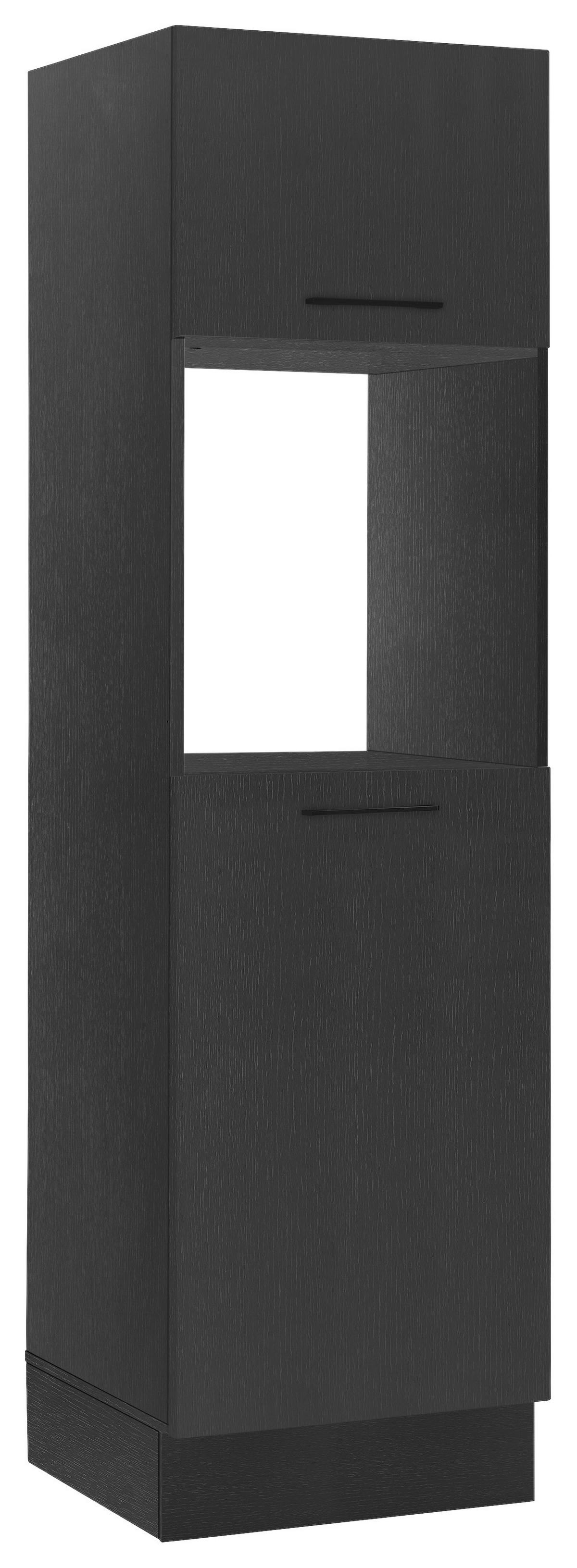 Skříňka na spotřebiče TURIN - černá, Moderní, kov/kompozitní dřevo (60/211/57cm)