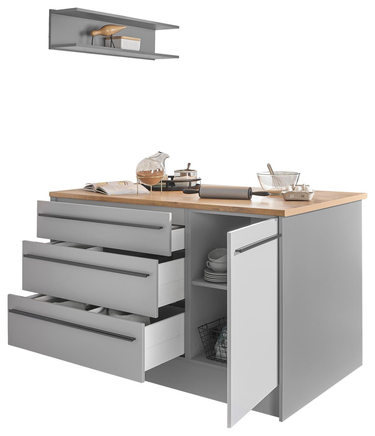 KUCHYNSKÝ OSTROVČEK DENVER - čierna/sivá, Design, kompozitné drevo/plast (145/90/90cm) - MID.YOU