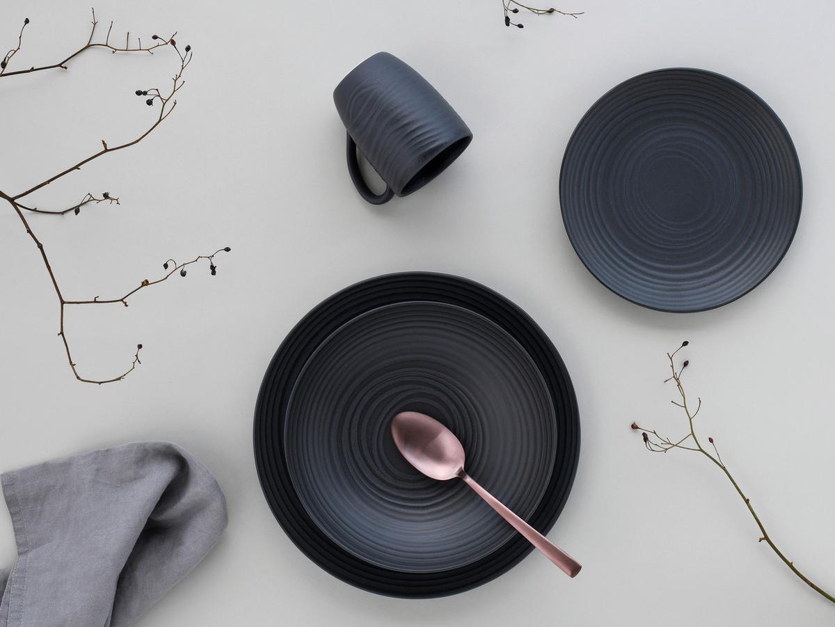 Kaffeebecherset Lava Stone 6--Teilig., Dunkelgrau - Dunkelgrau, Basics, Keramik - Creatable