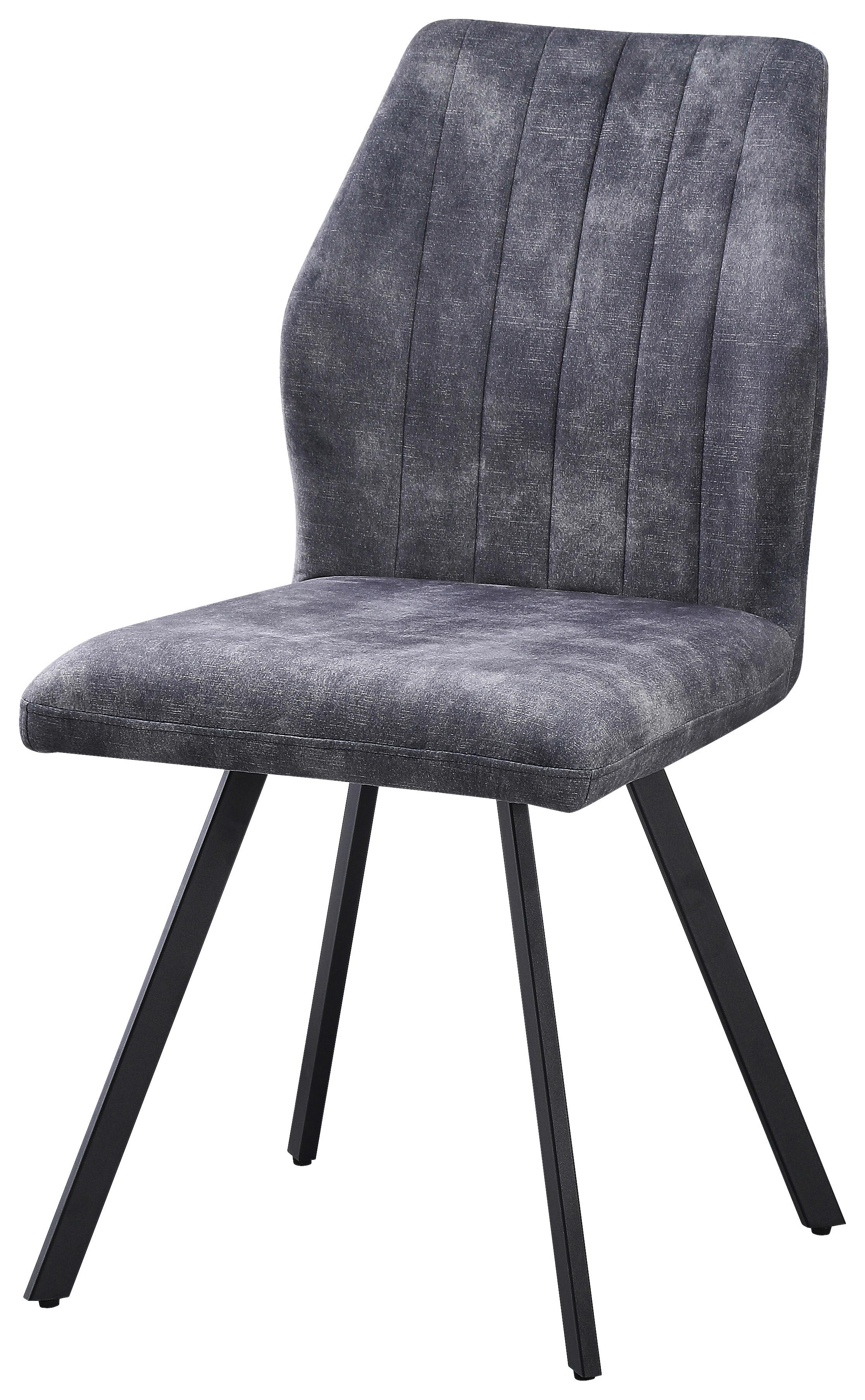 ŠTVORNOHÁ STOLIČKA JOHANNA - čierna/sivá, Modern, kov/textil (46/90/60cm)