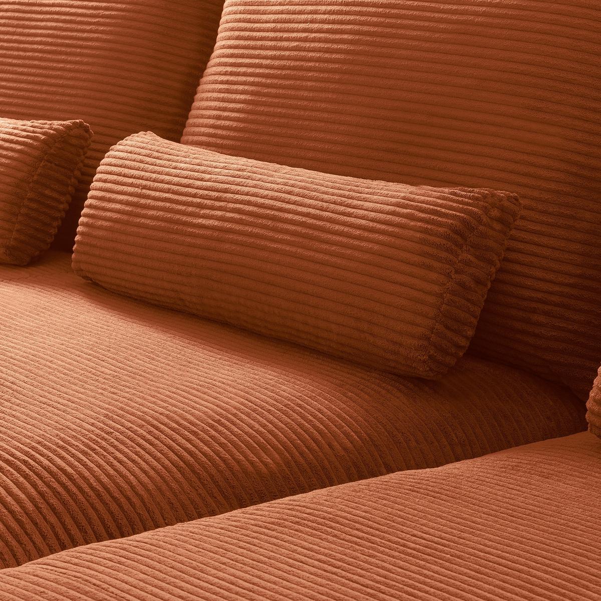 Ecksofa Berlin Cord Kupferfarben 313x172 cm - Schwarz/Kupferfarben, Design, Textil (313/172cm) - P & B