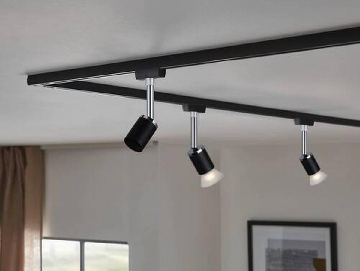 Schienensystem Urail Strahler 96911 Schwarz Matt, 1-Flammig - Schwarz, Design, Kunststoff/Metall (5.8/15.1/6.6cm) - Paulmann