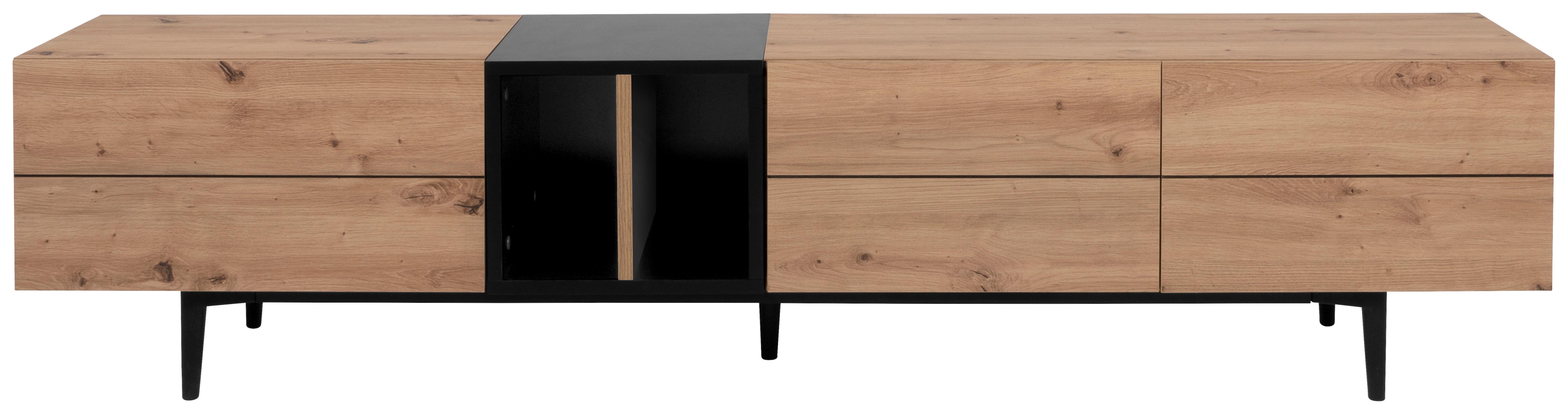 TV-Element Nola B: 195 cm Eiche Dekor/Schwarz