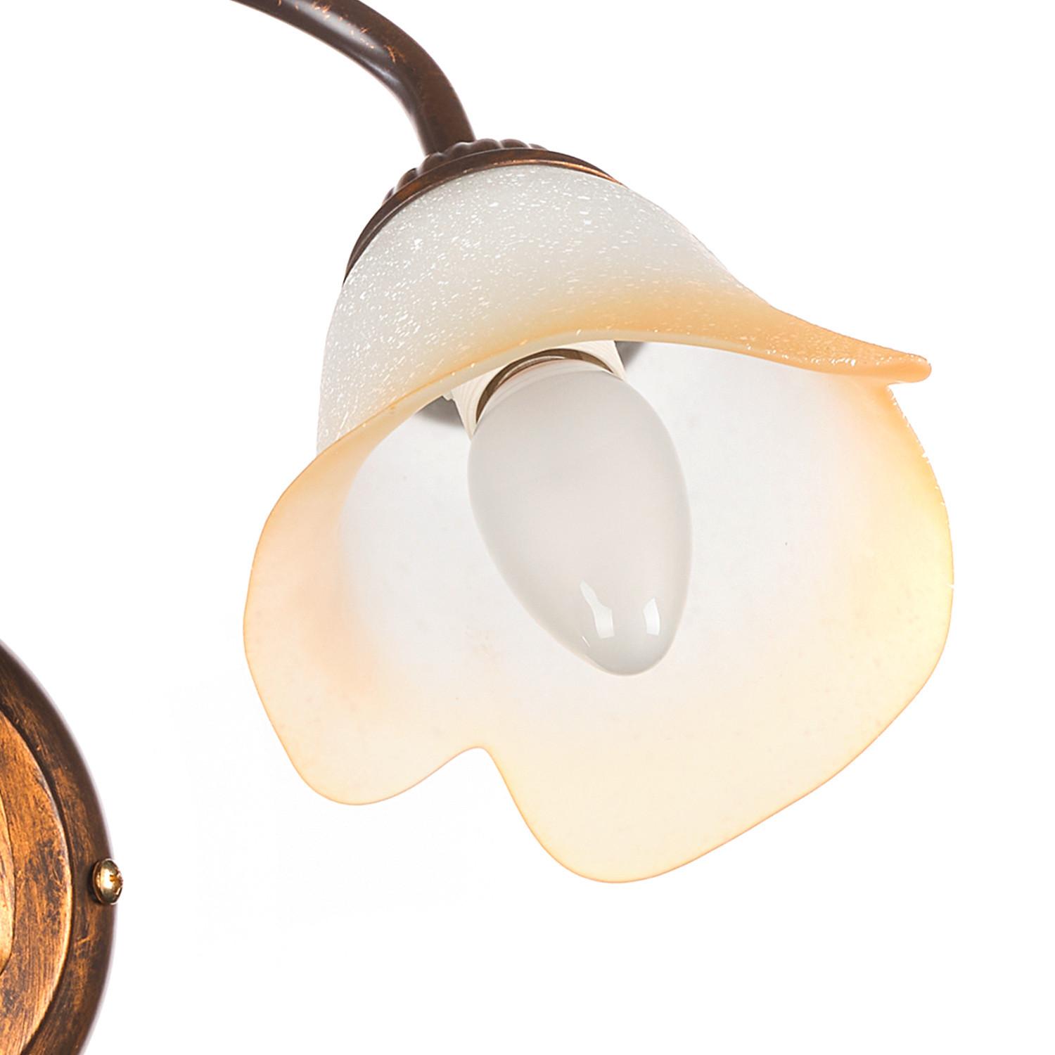 Wandleuchte 4620/Ap - Bronzefarben/Olivgrün, Natur, Glas/Metall (30/35cm)