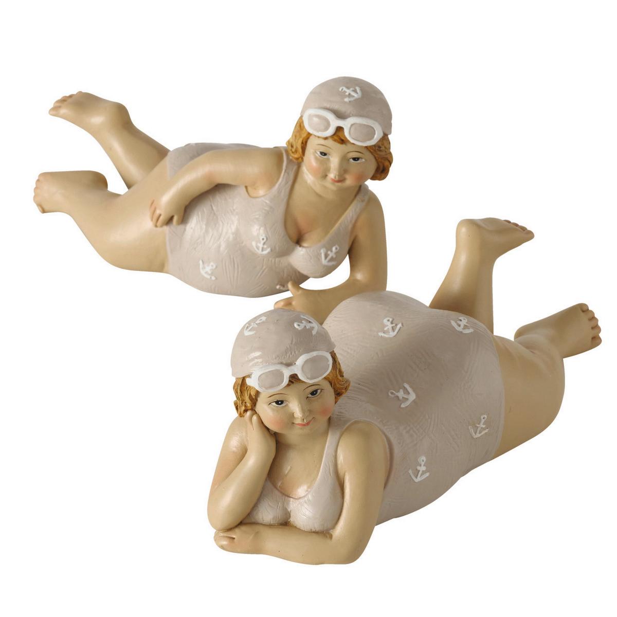 Dekofigur Dame H: 7 cm Aus Polyresin für Indoor - Beige/Creme, Basics, Kunststoff (17/7/7cm)