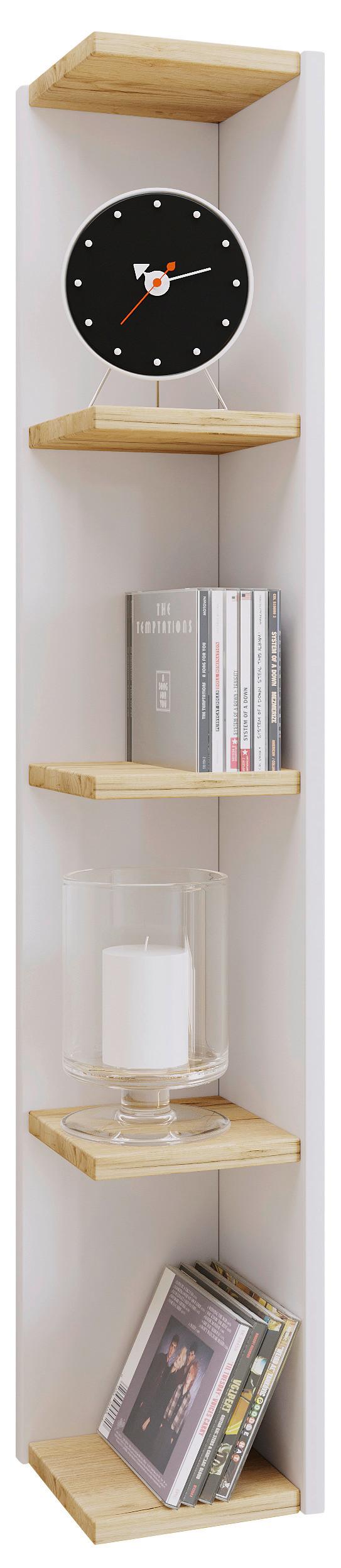 Eckregal Honsa Weiß, Honigeiche Dekor B: 15cm - Honigeiche/Weiß, Design, Holzwerkstoff (15/97/17cm) - MID.YOU