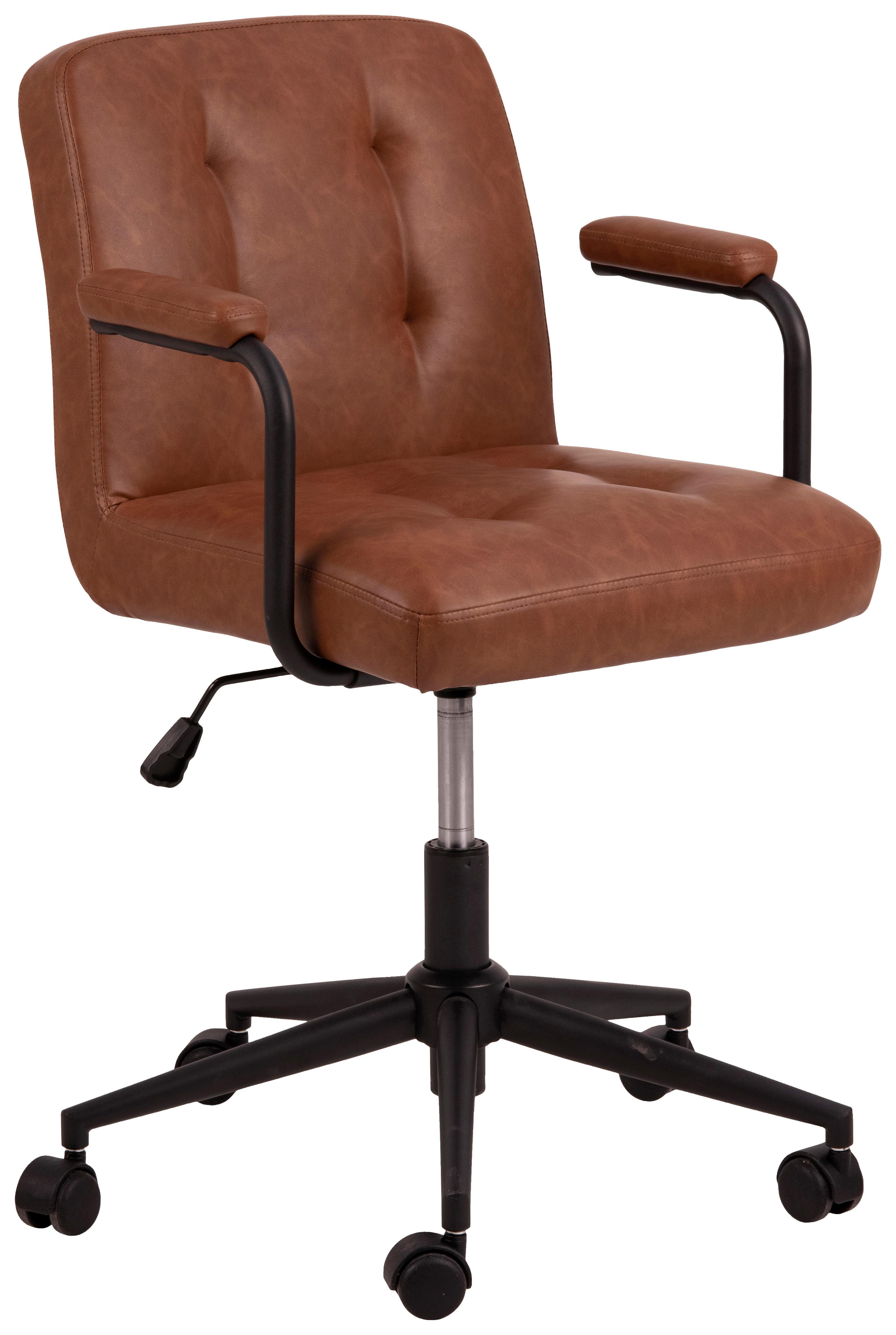 Drehstuhl Cosmo Braun/ Schwarz/cognac Bis 110 Kg - Cognac/Schwarz, KONVENTIONELL, Textil/Metall (57/77,5/59cm) - MID.YOU