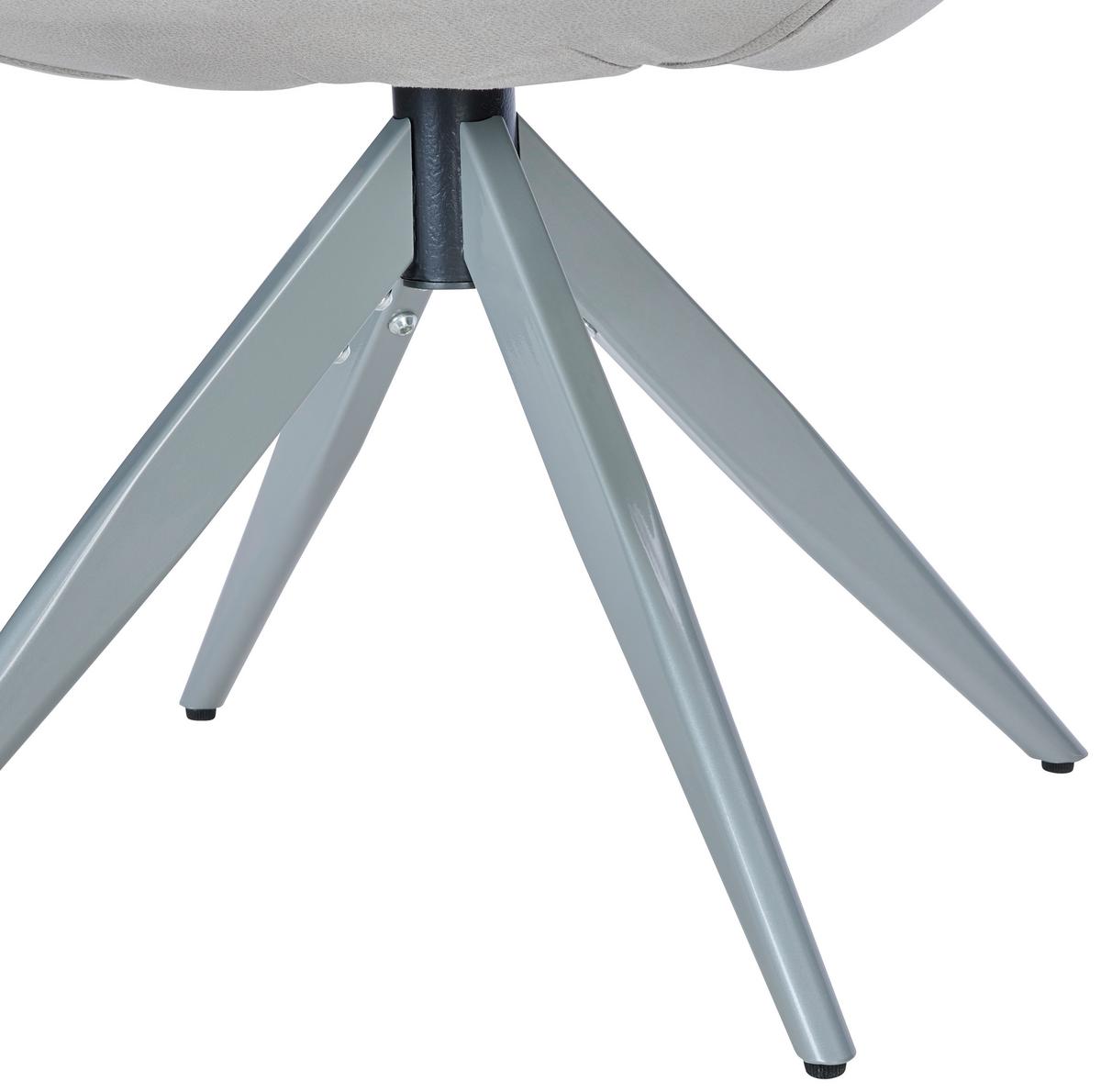 Armlehnstuhl Adriano Hellgrau Gepolstert - Hellgrau, MODERN, Textil/Metall (59/84/59cm) - Livetastic