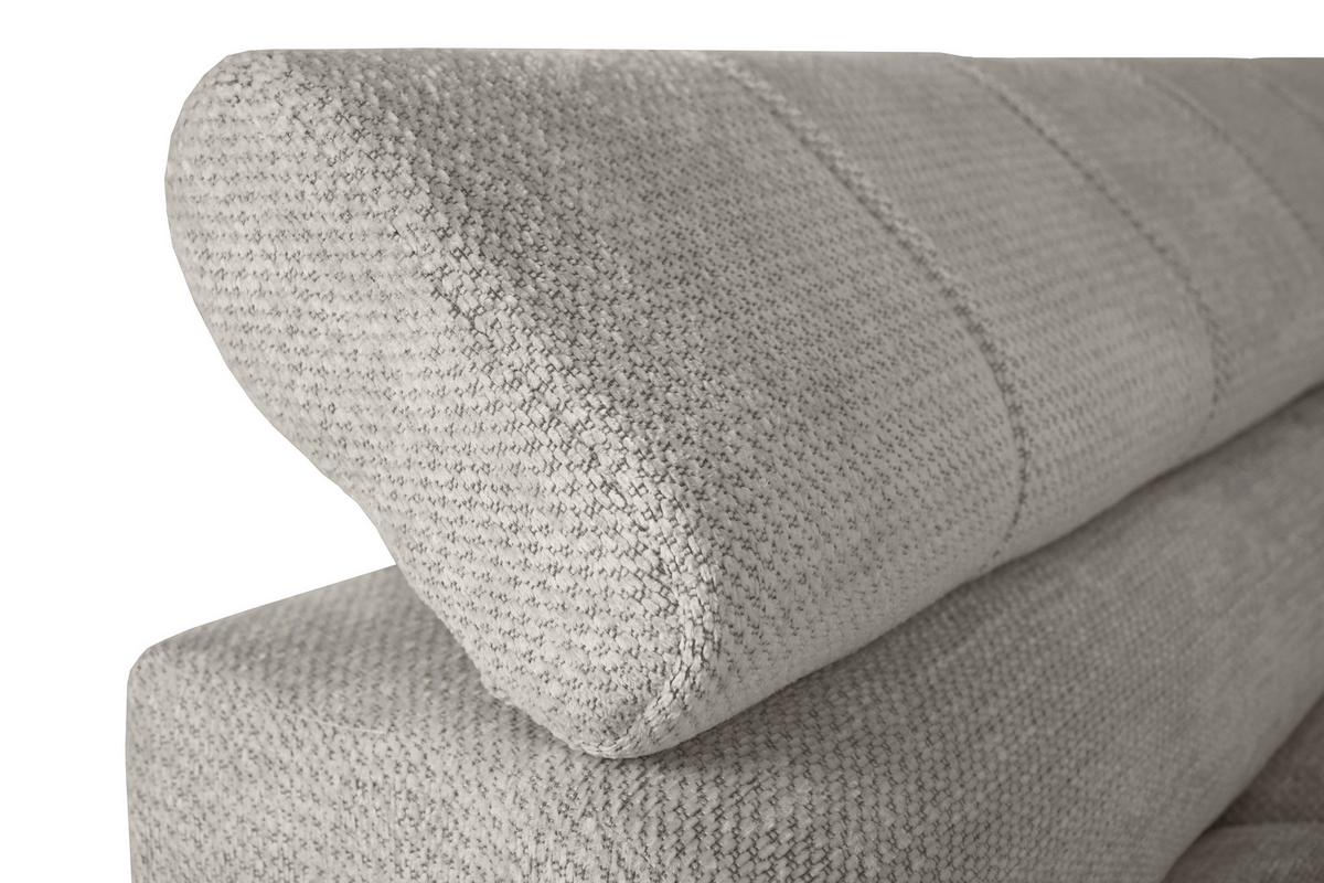 Ecksofa Volf Links New Hellgr. mit Schlaffunktion, 203x261 cm - Hellgrau/Schwarz, Trend, Textil (203/261cm)