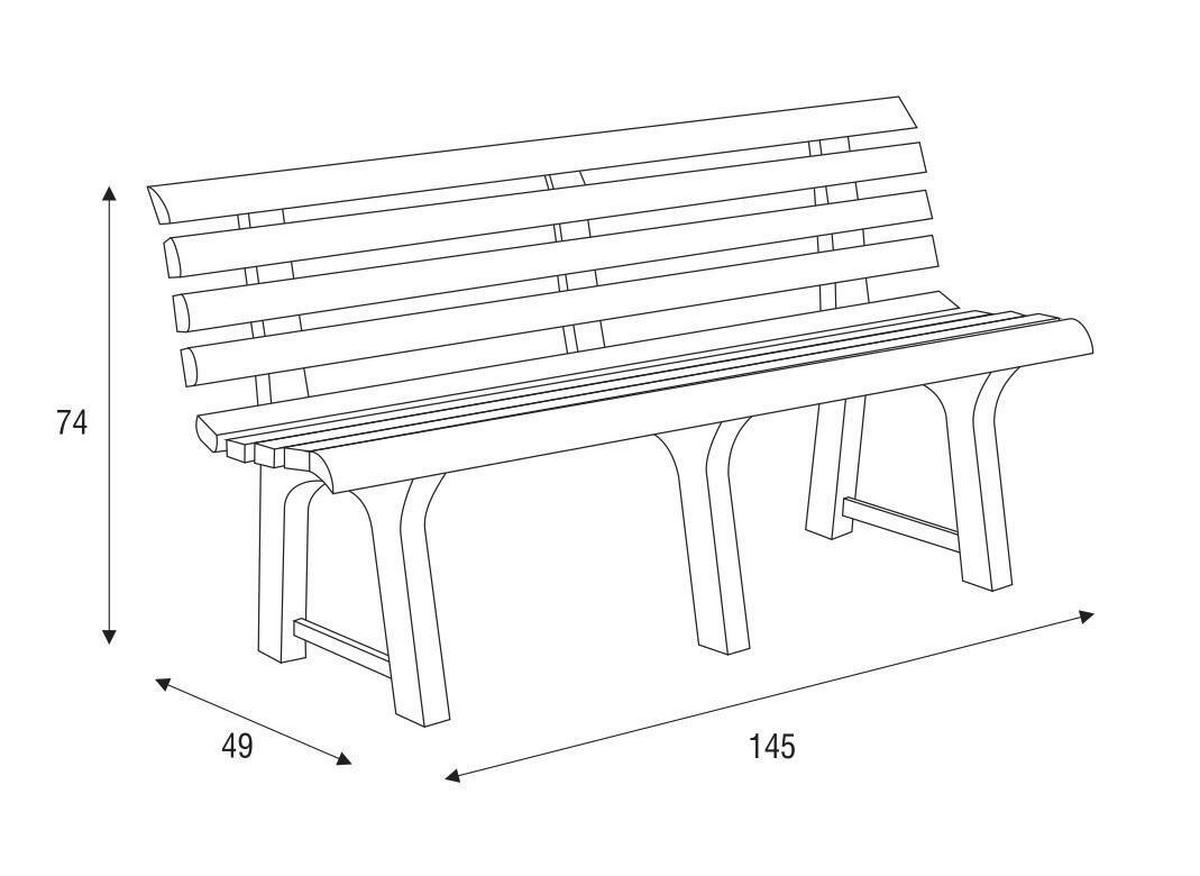 Gartenbank Kunststoff 3-Sitzer Orchidea - Weiß, Basics, Kunststoff (145/49/74cm)