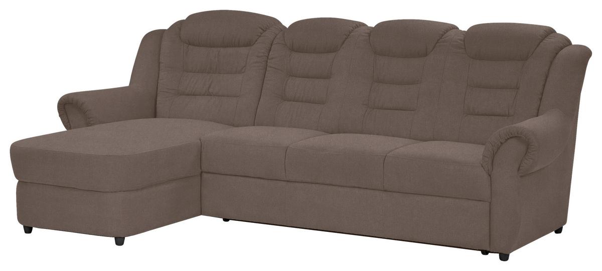 Ecksofa Boston Taupe Chenille - Taupe/Schwarz, KONVENTIONELL, Textil (165/262cm) - Livetastic