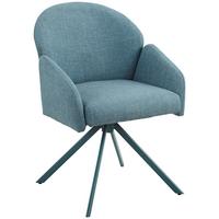 Armlehnstuhl Holly drehbar Webstoff Blau, B: 56,5 cm - Petrol, MODERN, Textil/Metall (56,5/61/84cm)