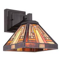 Wandleuchte Qz-Stephen1  Tiffany - Bronzefarben, Natur, Glas/Metall (20.3/25.4/26.7cm) - Elstead Lighting