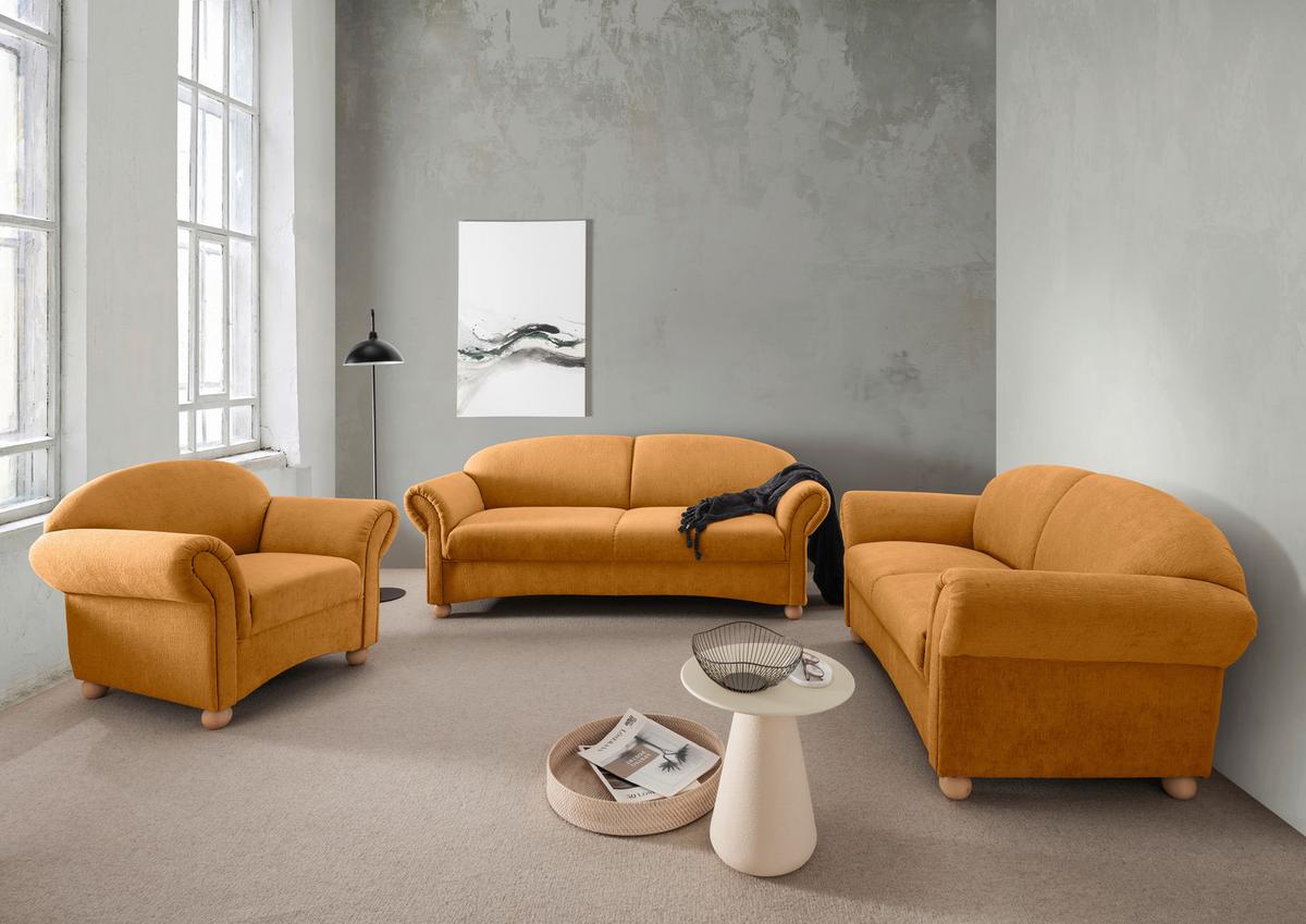 2,5-sitzer Torello Goldfarben B: 198cm - Wildeiche/Goldfarben, KONVENTIONELL, Textil (198/84/80cm) - Livetastic