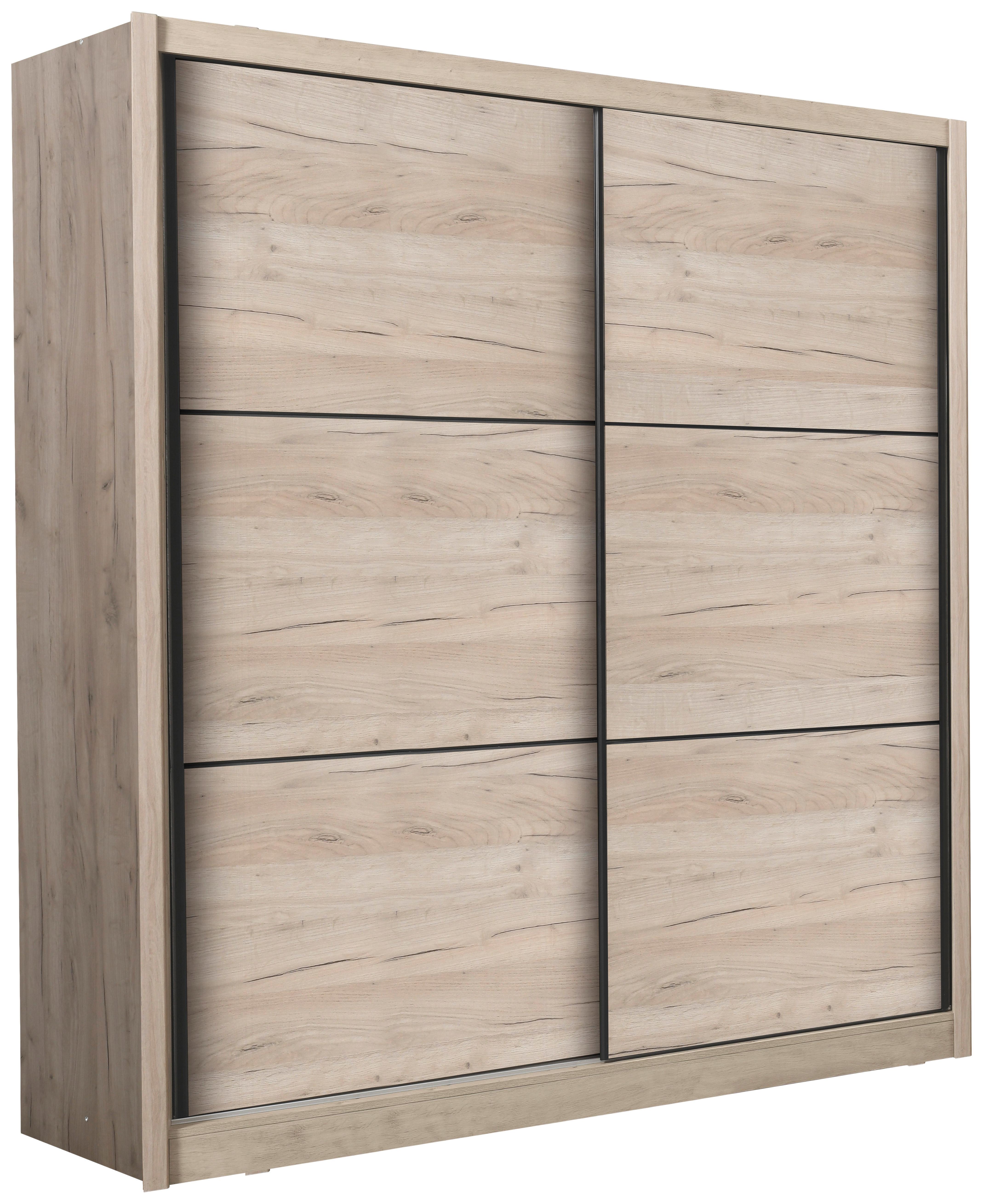 Tolóajtós Szekrény Navara 213/215,5 Cm - tölgyfa színű, Basics (213/215,5/60,5cm)