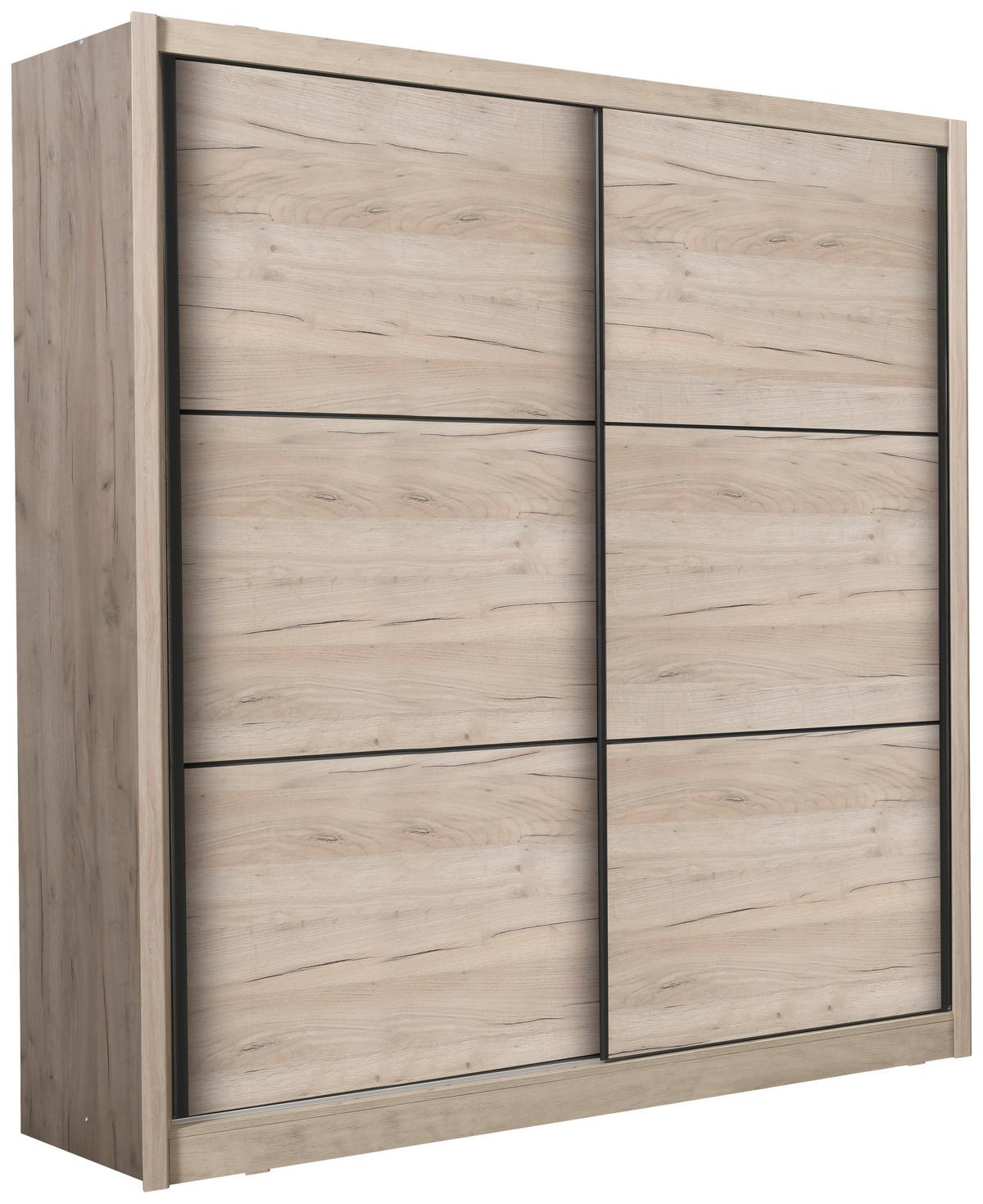 Tolóajtós Szekrény Navara 213/215,5 Cm - tölgyfa színű, Basics (213/215,5/60,5cm)