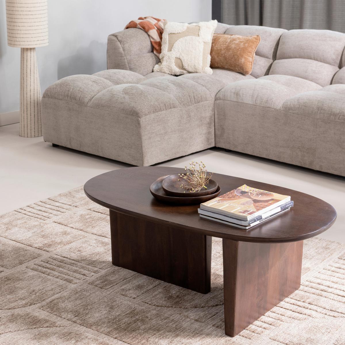 Couchtisch Seam Walnussfarben B: 110 cm - Walnussfarben, Design, Holz (110/60/40cm) - Livetastic