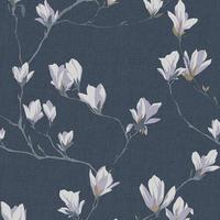 Vliestapete Magnolia Grove - Grau, Basics, Papier/Kunststoff (52/1000cm)