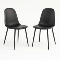STUHL-SET Stockholm Schwarz B: 44 cm - Schwarz, MODERN, Textil/Metall (44/86/54cm) - MID.YOU
