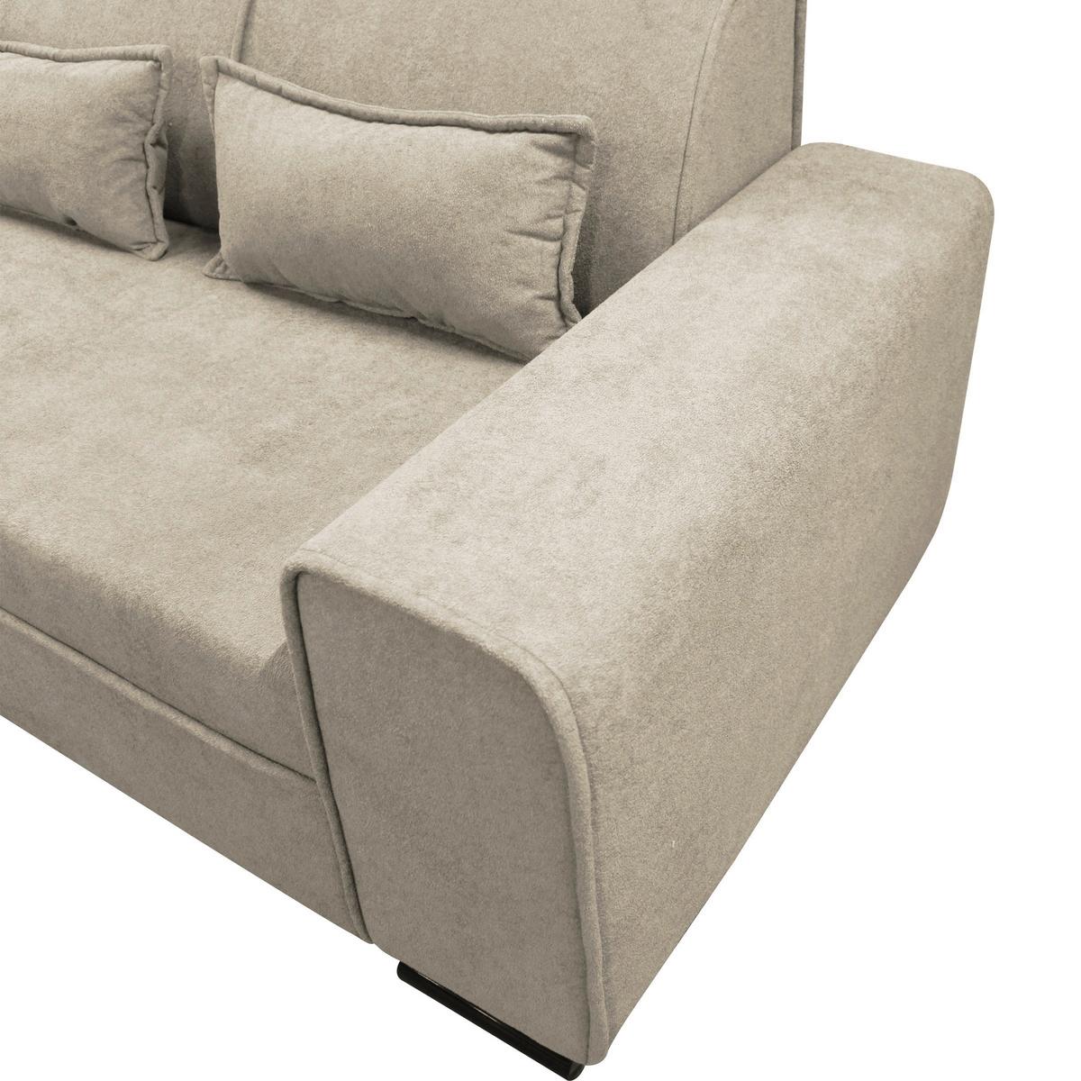 Ecksofa Classic Beige 175x270 cm - Beige/Schwarz, Design, Textil (175/270cm) - MID.YOU