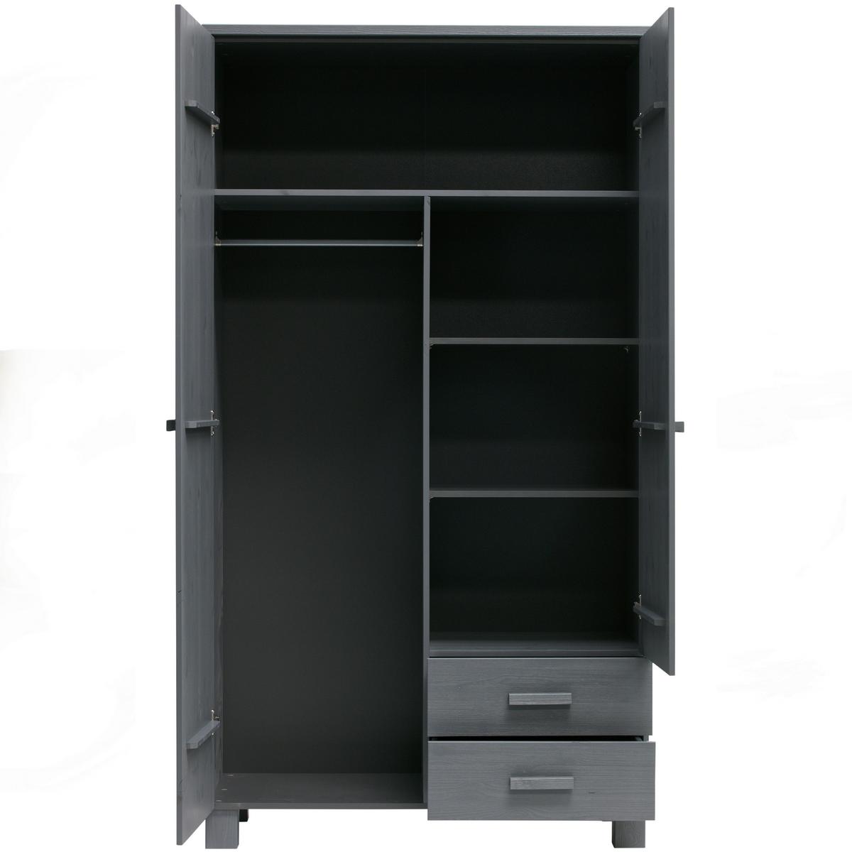 Garderobenschrank Dennis Grau B: 111 Cm - Grau, Design, Holz (111/202/55cm) - Livetastic
