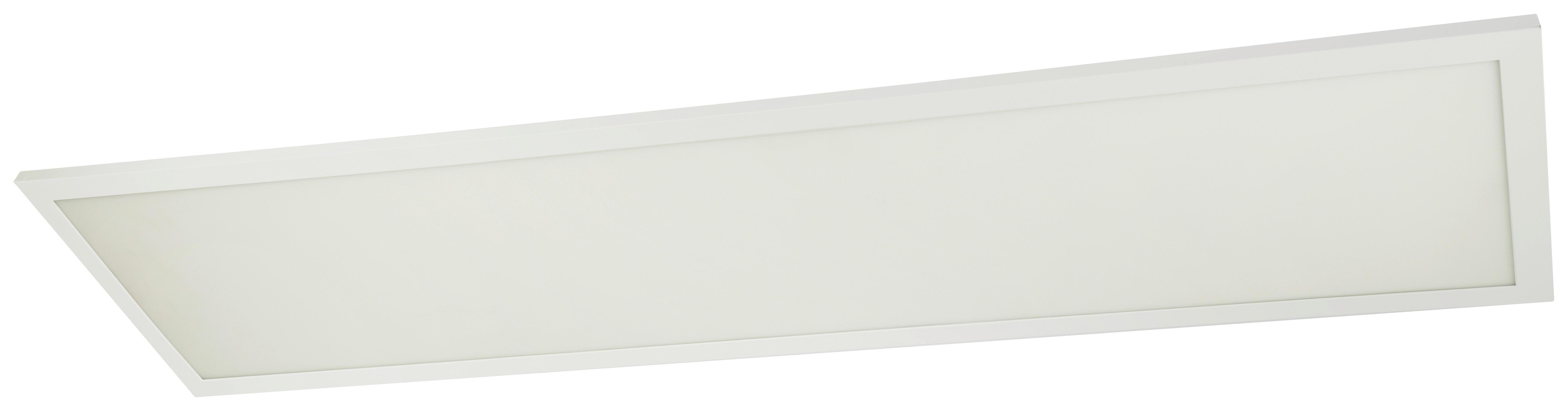 Led-deckenleuchte Fila L: 120 Cm Mit Fernbedienung - Opal/Weiß, Trend, Kunststoff/Metall (120/30/5,3cm) - Globo