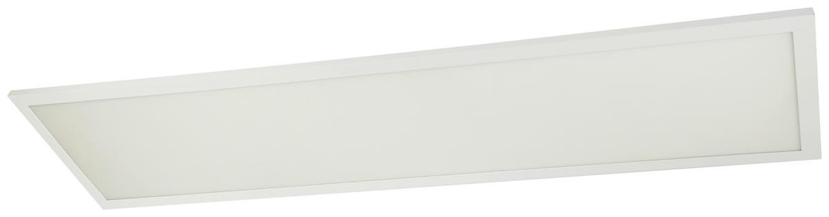 Led-deckenleuchte Fila L: 120 Cm Mit Fernbedienung - Opal/Weiß, Trend, Kunststoff/Metall (120/30/5,3cm) - Globo