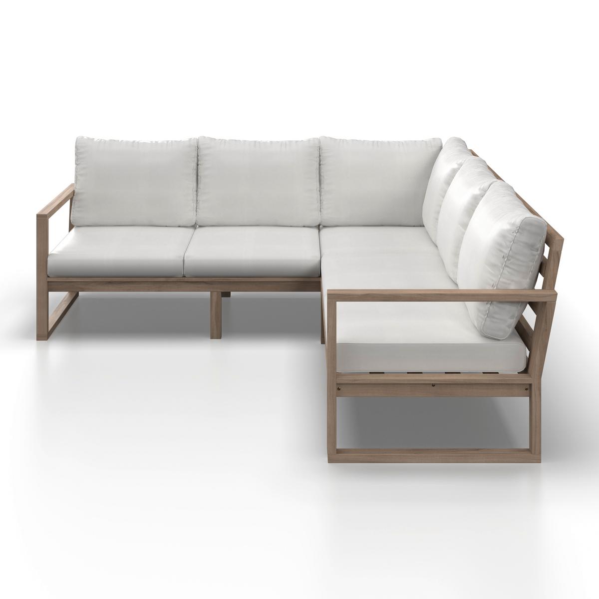 JEDÁLENSKÁ TERASOVÁ SÚPRAVA ANOUK - krémová/sivobiela, Modern, drevo/textil (194/67/71cm) - Bessagi Garden