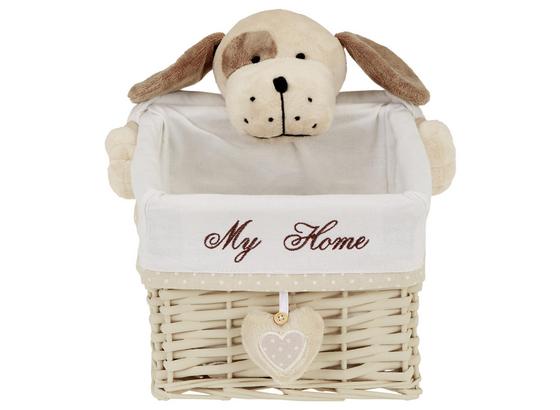 Aufbewahrungskörbchen Lisa M - Beige/Braun, ROMANTIK / LANDHAUS, Holz/Textil (28/22/16cm) - James Wood Aufbewahrungskörbchen Lisa M - Beige/Braun, ROMANTIK / LANDHAUS, Holz/Textil (28/22/16cm) - James Wood