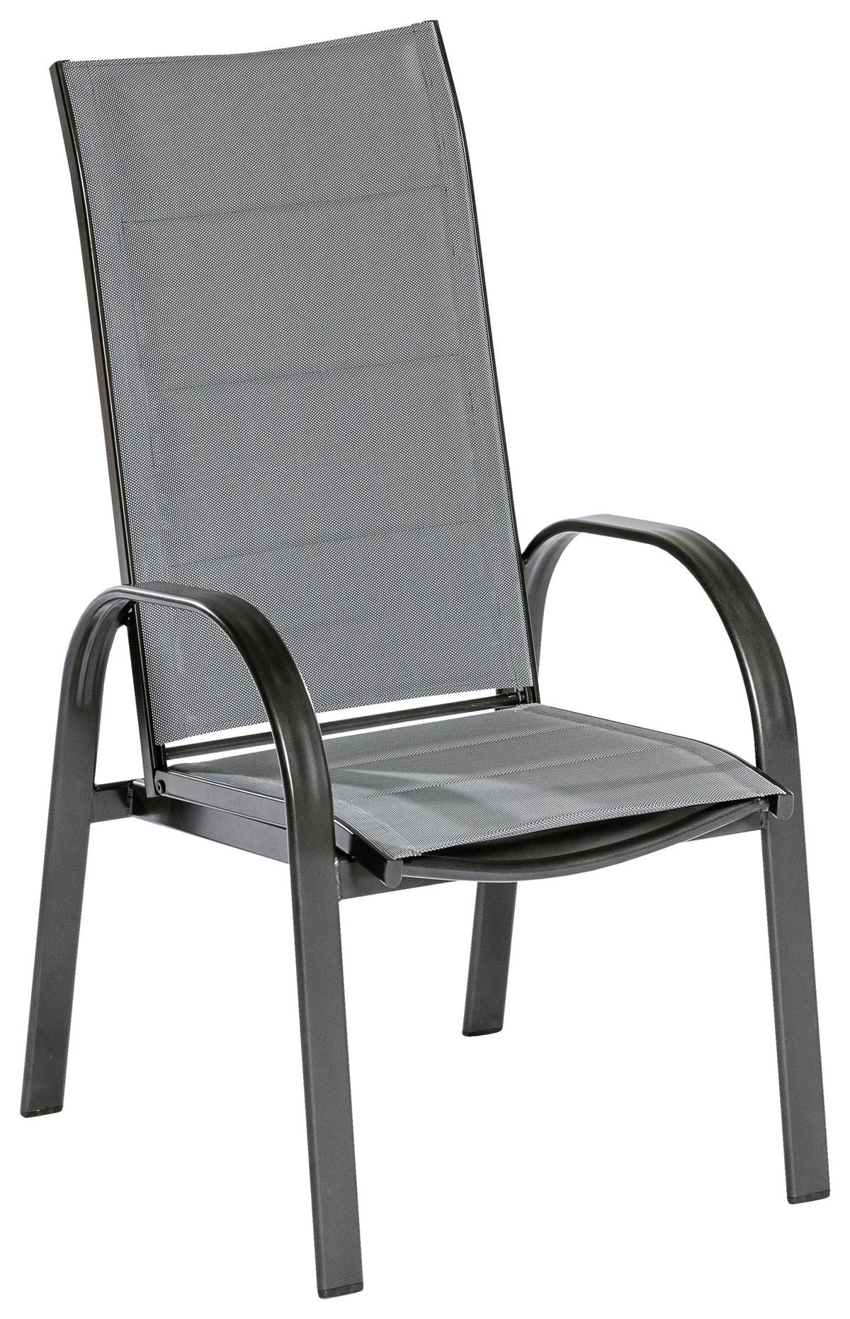 Gartengarnitur Marini 7-Teilig Marini aus Aluminium - Graphitfarben/Grau, KONVENTIONELL, Glas/Textil - Gardenson