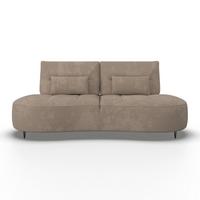 Dvoumístná pohovka BENNY, hnědé buklé, max. 360 kg - černá/hnědá, Moderní, kov/dřevo (224/85/114cm) - Bessagi Home