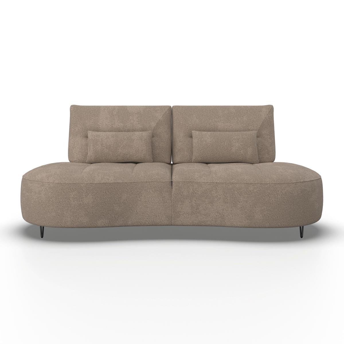 Dvoumístná pohovka BENNY, hnědé buklé, max. 360 kg - černá/hnědá, Moderní, kov/dřevo (224/85/114cm) - Bessagi Home