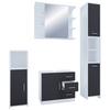 Badmöbel-Set 4-Tlg. Zalo B: 140 cm Schwarz/Weiß Dekor - Schwarz/Weiß, MODERN, Holzwerkstoff (140cm) - MID.YOU