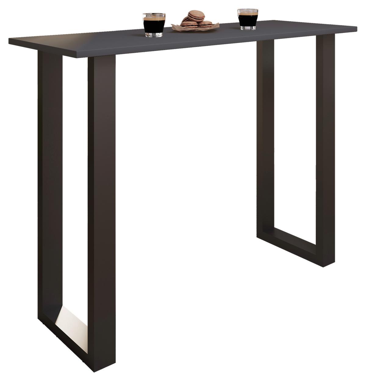 Bartisch Xona B 140x50 - Anthrazit/Schwarz, KONVENTIONELL, Holzwerkstoff/Metall (140/50/102cm)