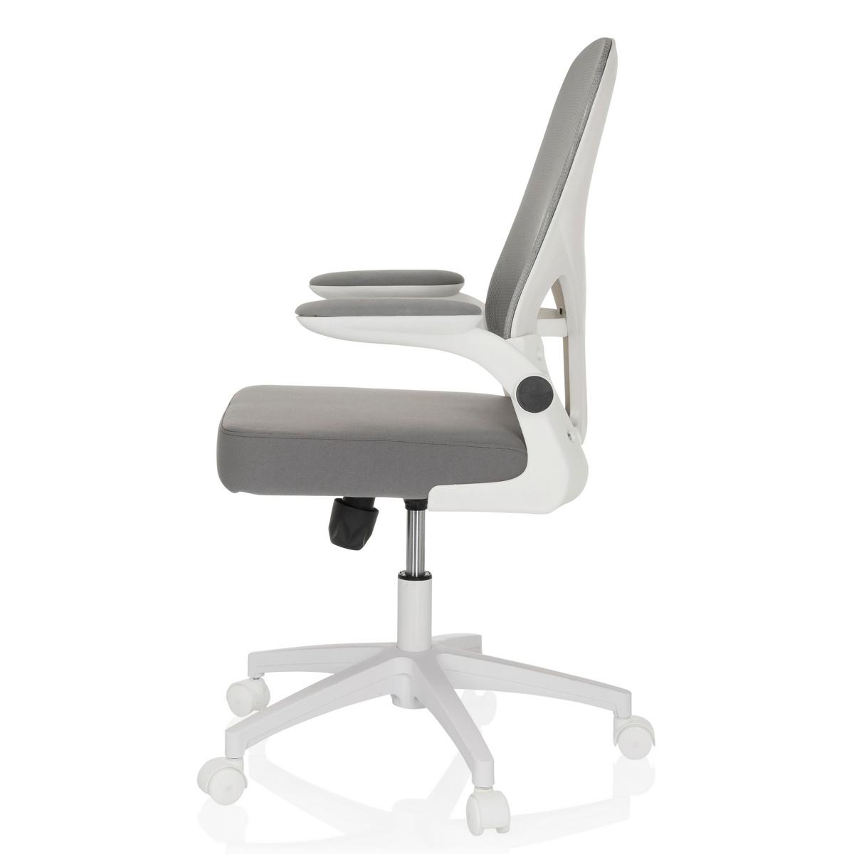 Drehstuhl Grau B: 60 Cm - Grauweiß/Weiß, MODERN, Kunststoff/Textil (60/95-105/54cm) - MID.YOU