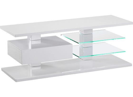 Médiaállvány Wien - fehér, modern, üveg/faanyagok (120/45/42cm) Médiaállvány Wien - fehér, modern, üveg/faanyagok (120/45/42cm)