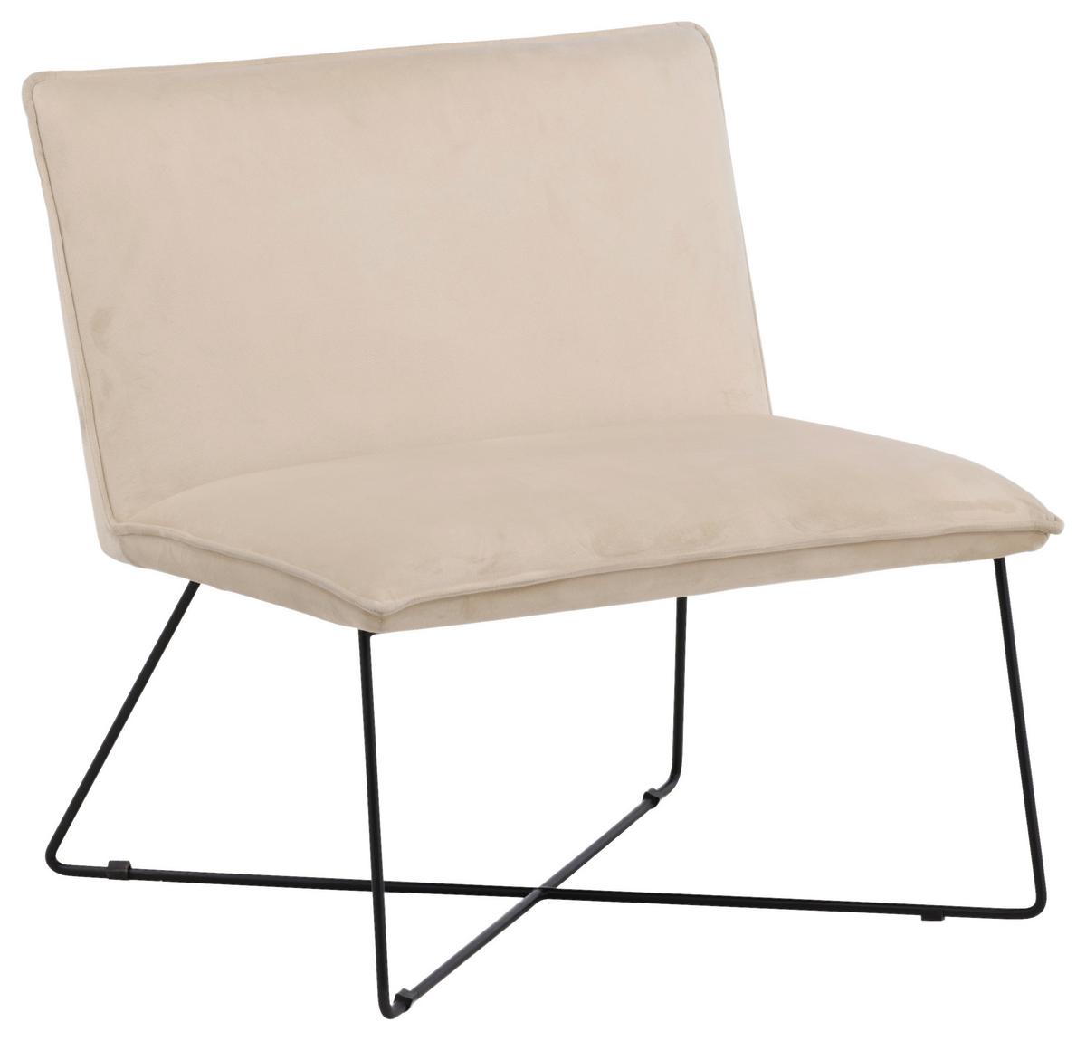 Sessel X-Lounge - Beige/Schwarz, Design, Kunststoff/Textil (61,5/82,5/72cm) - Livetastic