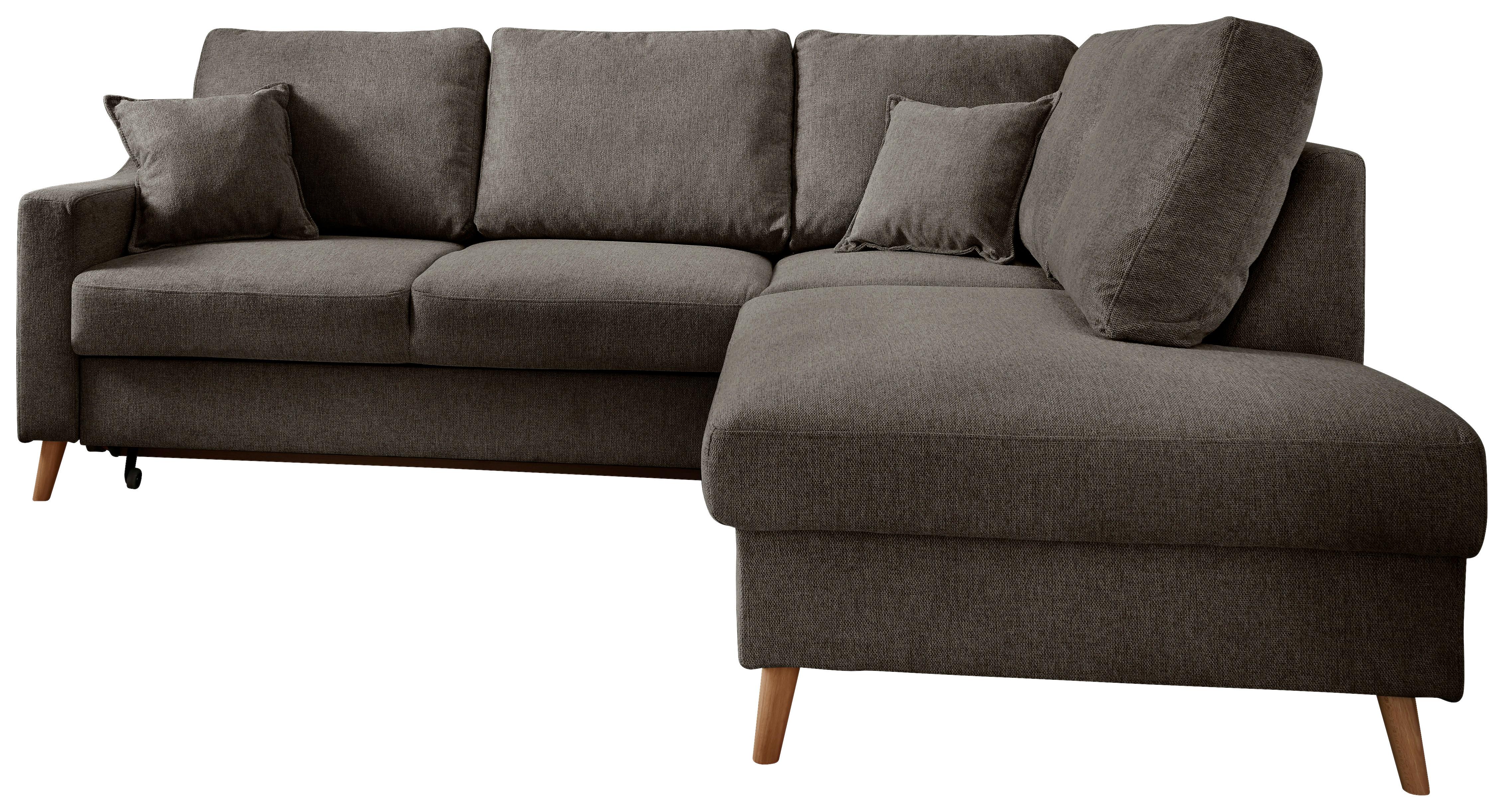 Ecksofa Mit Schlaffunktion Valentina Mit Kissen Braun
