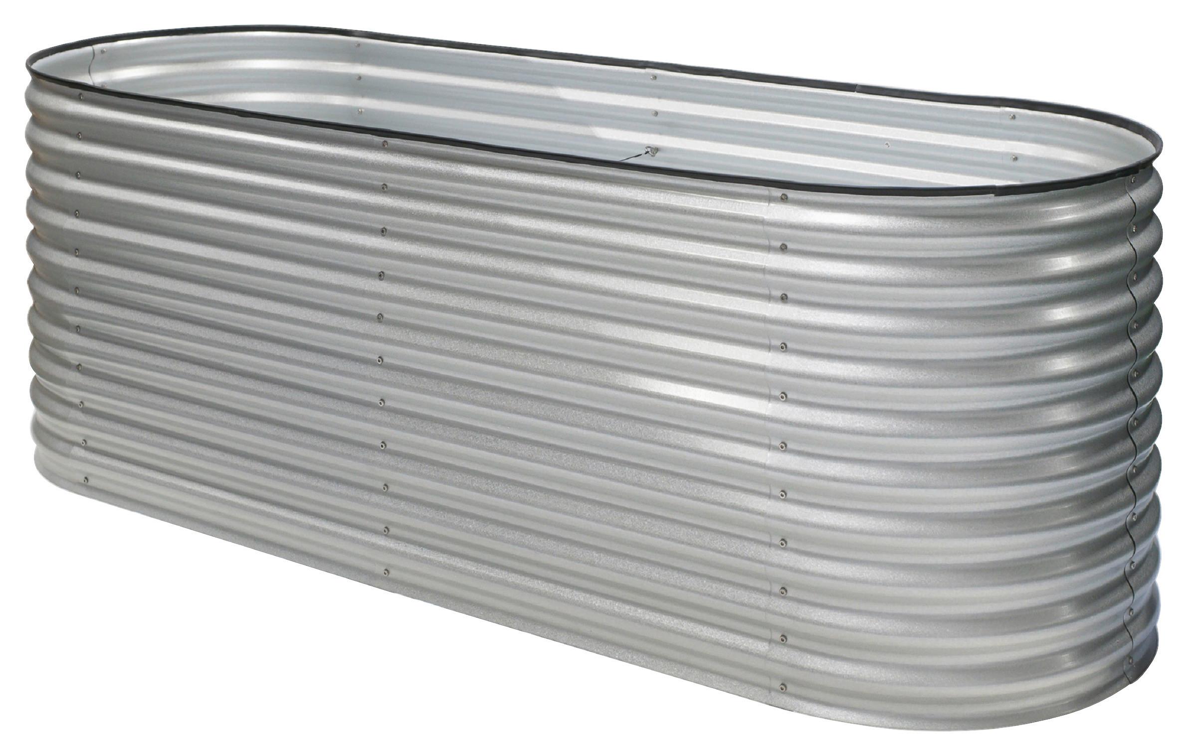 Hochbeet Metall Hochbeet Oval 240 cm - Silberfarben, Basics, Metall (240/82/80cm)