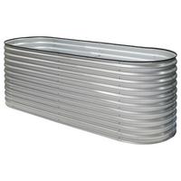 Hochbeet Metall Hochbeet Oval 240 cm - Silberfarben, Basics, Metall (240/82/80cm)